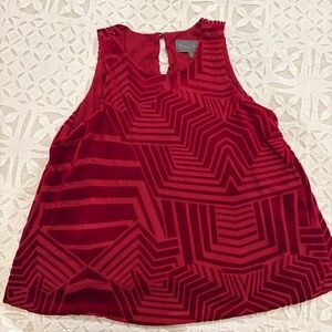 Sunday in Brooklyn Deep Red Geometric Sleeveless Blouse - Size S